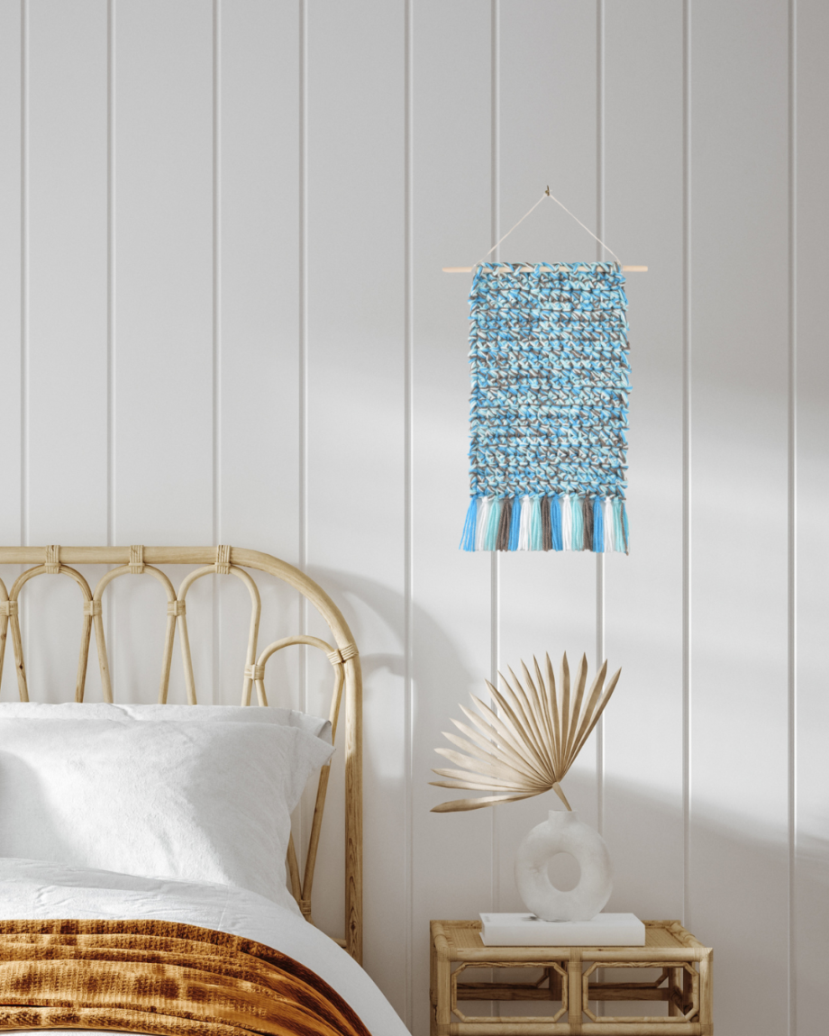 Rainy Day Blues Crochet Wall Art - Image 2